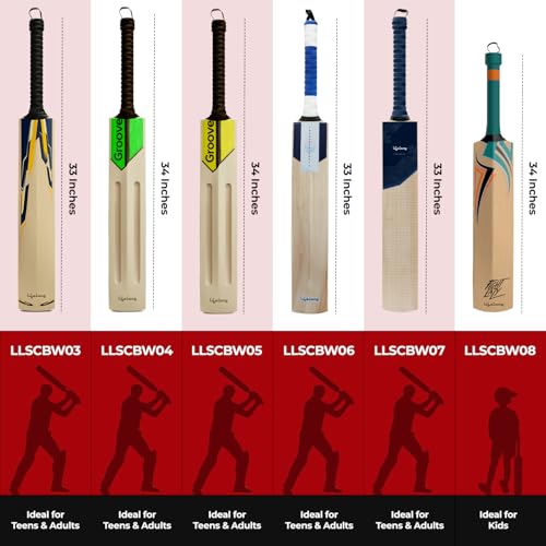 Image of Lifelong Kids Wooden Cricket Bat | Lightweight & Easy to Swing | Durable Poplar Wood | Soft Rubber Grip for Comfort | Perfect for Boys & Girls Learning Cricket