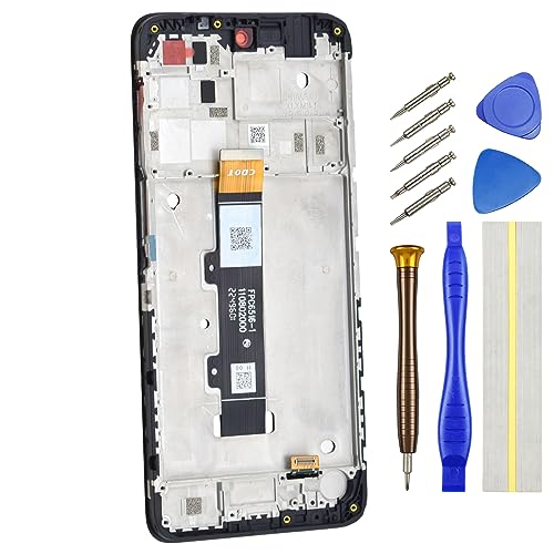 Full LCD Digitizer Screen for Motorola Moto G22 XT2231-2 Display Touch Screen Replacement with Border Frame Black 6.5