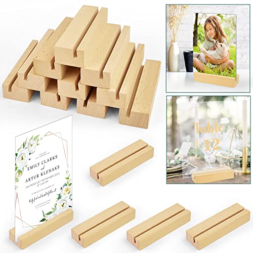 HAOMEEDUO 15 Stück Kartenhalter Holz Tischkartenhalter Kartenständer 2 Größen Fotohalter Postkartenhalter 10cm/8.7cm Foto Ständer Postkartenständer Platzkartenhalter Tischnummerhalter für Hochzeiten