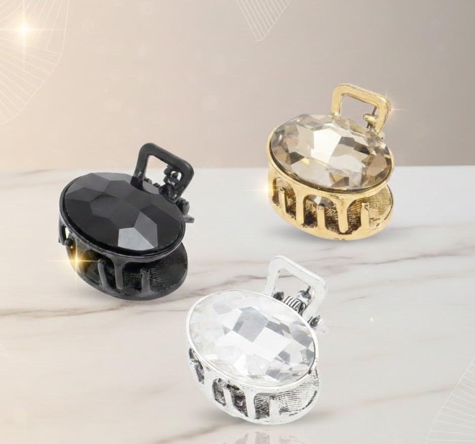 Image of Radhu & Kabby Clutchers for Women | Metal Claw Clips Topaz Set | Trendy Claw Clips |Clutchers for Everyday and Formal Use Accessories