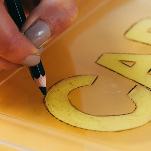 Miniatura 9 de Carmel Paquete de 12 lápices de marcado universal, vidrio soluble en agua y película, lápiz de grasa recubierto de madera con una mina cerosa grasa