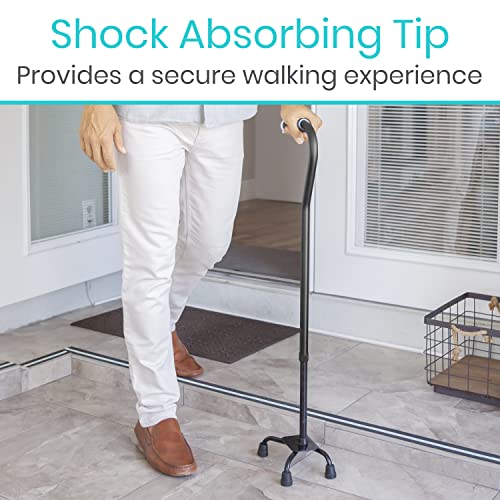 Vive Quad Cane Tips (Set of 4) Heavy Duty 1/2 inch Replacement Rubber