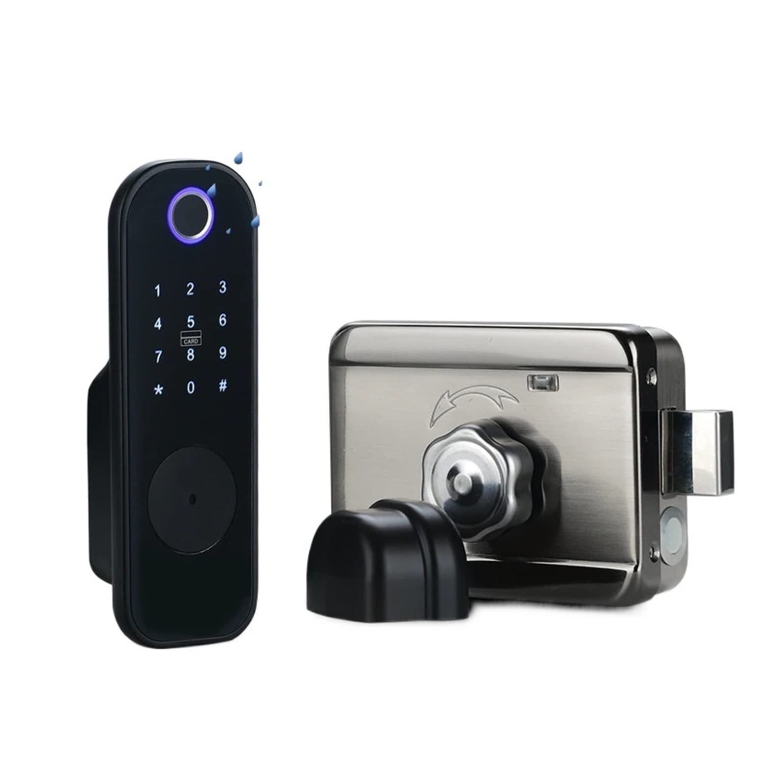 Serratura Smart, Impronte digitali Serratura elettronica Smart HomePassword Phone APP Sblocco Supporto Tuya/Smartlife/TT Lock APP Metal Gate Hotel(TTlock Silver)