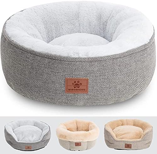 Cat Beds for Indoor Cats,Small Dog Bed,Cuddler Dog Beds,Calming Dog Bed Donut,Soft Anxiety Cozy Pet Beds,Puppy Bed for Small/Medium Dogs Washable Roun