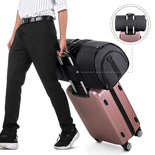 Gonex Garment Bag Carry on Duffle Suit Bag with Shoe Pocket, Convertible Hanging Duffel Travel Suitcase for Men Women Black