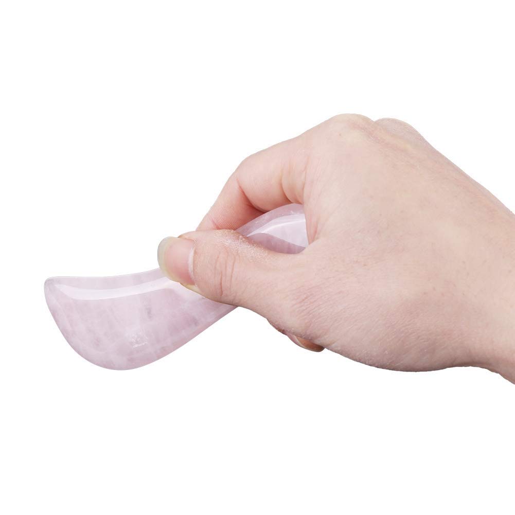 Jadeit Gua Sha narzędzia do masażu skrobania, naturalny kwarc różany tablica Gua Sha do ciała twarzy SPA akupunktury terapia punktowa spust leczenie