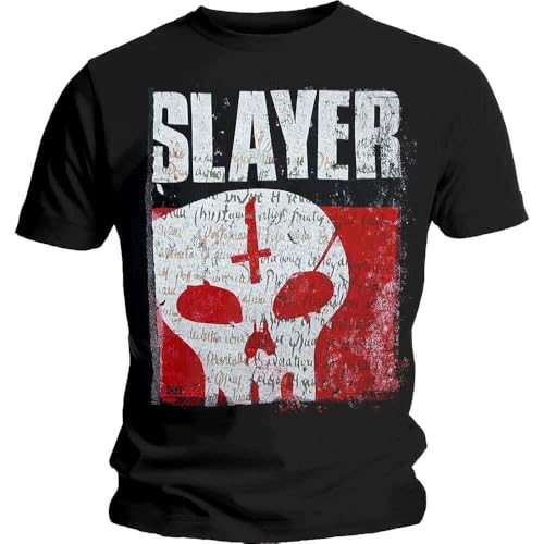 T-Shirt Slayer Undisputed Attitude Skull Rock Off Noir Taille XL pour Homme et Femme