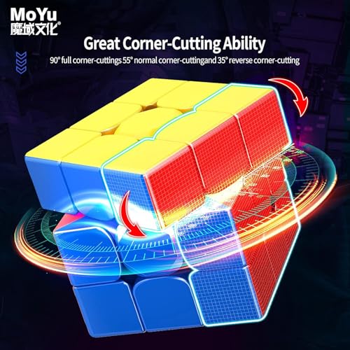 Image of HAWKISTER Kid Moyu Super RS3M 2022 3X3 Magnetic Speed Cube, Moyu RS3 M Magnetic Professional 3X3 Stickerless Speed Cube, Upgraded Ver. Of The Moyu RS3M 2021 & 2020,Super RS 3M Series Magnetic Version