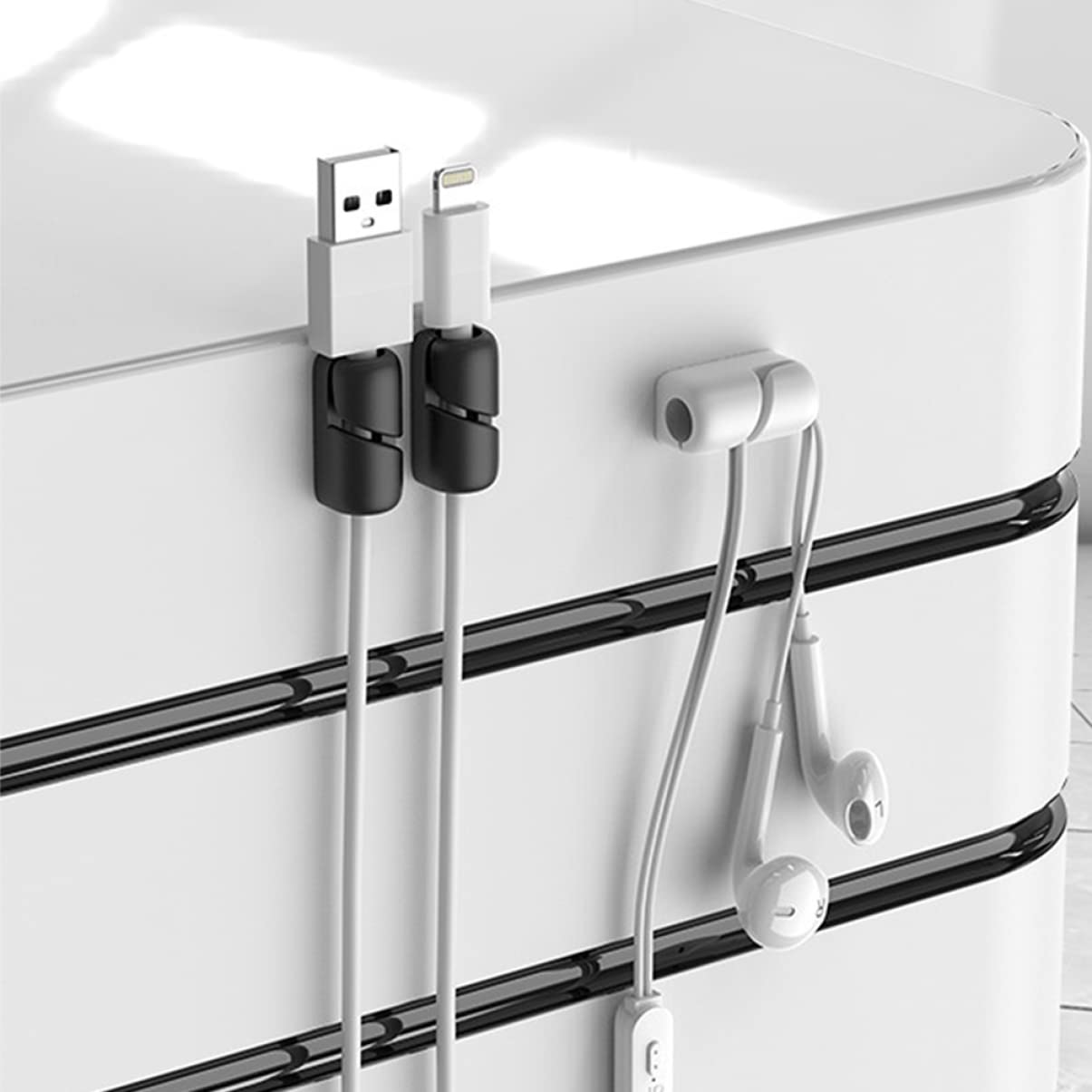 DOITOOL 3 Sätze Kabelhalteclip Auto-halteklammern Kabelklemmen Für Kabelmanagement-clips Selbstklebende Drahtklemmen Kleine Klammer Kabelorganisatoren Bausatz Kieselgel Black 20 Stück * 3