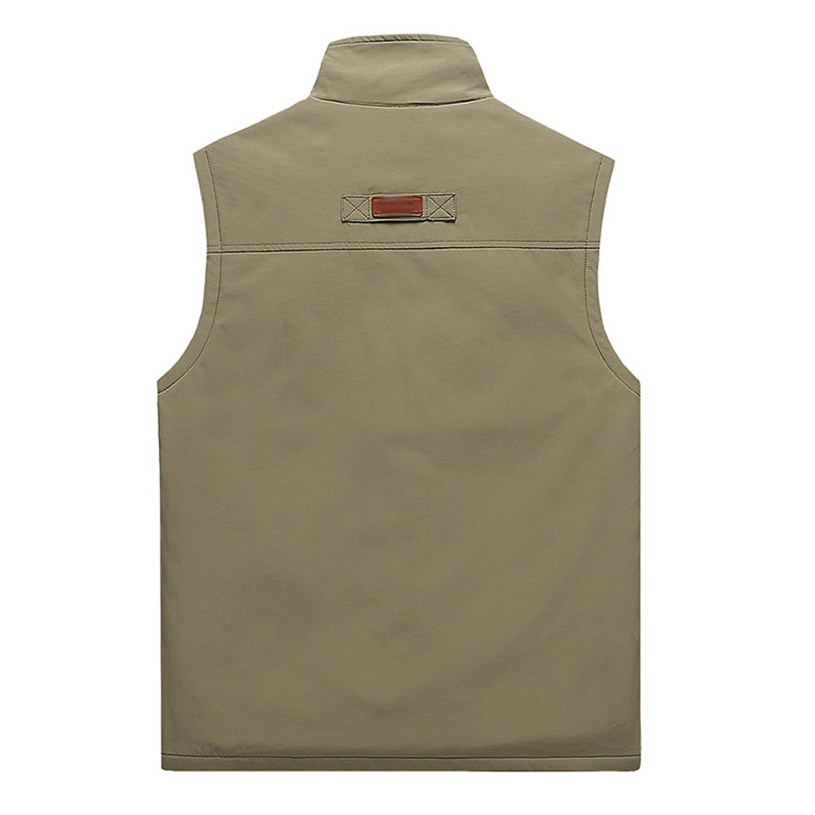 Chaleco de forro polar reversible con múltiples bolsillos para hombre Outwear al aire libre casual con cremallera chaleco de pesca chaqueta reporteros fotografía viaje abrigo