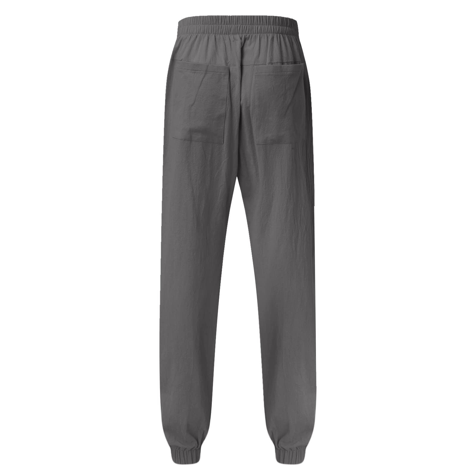 Generico Pantaloni Sportivi Cargo da Uomo Pantaloni di Lino da Uomo con Bottone a Pressione Casual Elasticizzati a Righe La vestibilità Slim con Stampa Quri Casual Spiaggia Leggeri Estivi