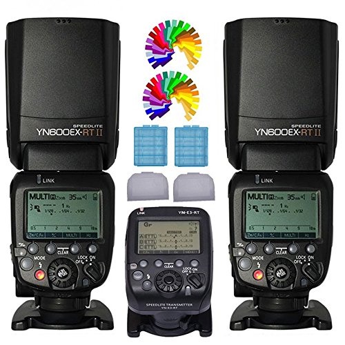 Yongnuo YN600EX-RT II Wireless Flash Speedlite 2.4G TTL 2PCS + YN-E3-RT II Wireless