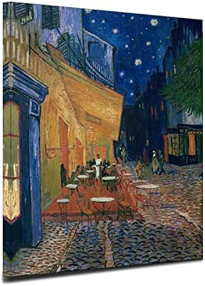 YANMO Vincent Van Gogh Cafe Terrace at Night Canvas Prints Van Gogh Oil Paintings Reproduction Cityscape Picture on Canvas Wall Art for Home Office Decorations