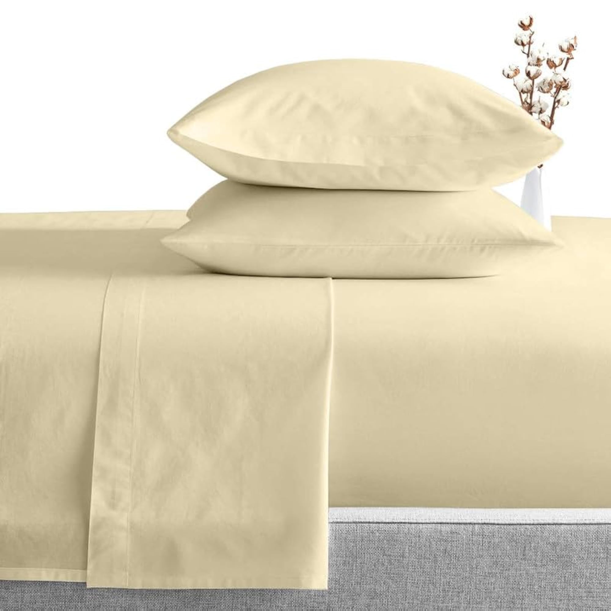 100% Egyptian Cotton Queen Size Bed Sheet Set with 6 Pieces