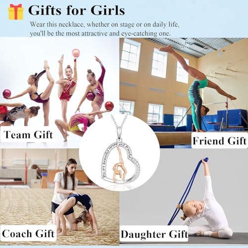 Gymnastics Gifts for Girls Gymnastics Necklace Sport Gifts Jewelry for Gymnast Women for Birthday, Graduation, Christmas4