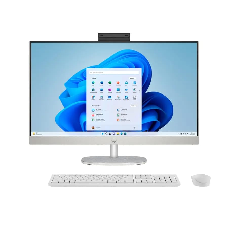 Image of HP 27 inch Touchscreen All-in-One Desktop, Intel Ultra 7-155U 12-Core, 64GB DDR5 RAM, 2TB SSD, Windows 11 Pro, FHD Display, Wi-Fi 6, IR Camera, Wireless Keyboard and Mouse, w /Accessories