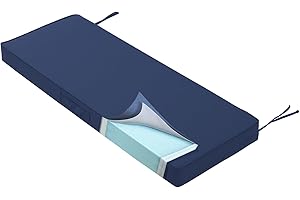 Luxury 3.5" Waterproof Outdoor Bench Cushions for Patio Furniture in Navy