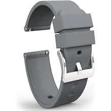 Wellfit Watch Strap, Soft Silicone Quick Release Watch Band, Stainless Steel Buckle, Choose Color & Width,18mm, 20mm, 22mm, Silky Smooth Rubber Watch Bands