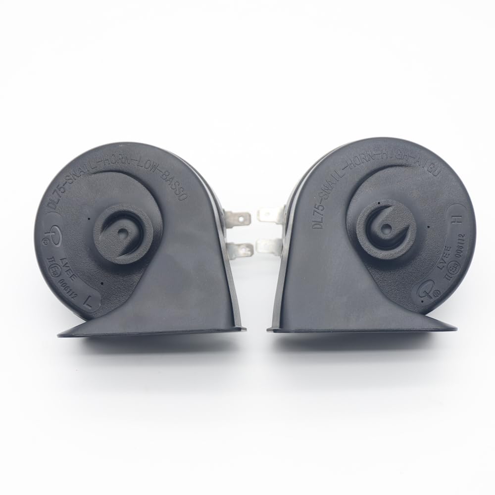 LVEE DL75 Car Horn 12V IPX6 waterproof Loud Universal Fit Electric snail Horns kit High Low Tone Truck Bus motorcycle Vehicle horn