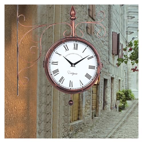 Horloge murale étanche for jardin double face lisible et silencieuse - 5