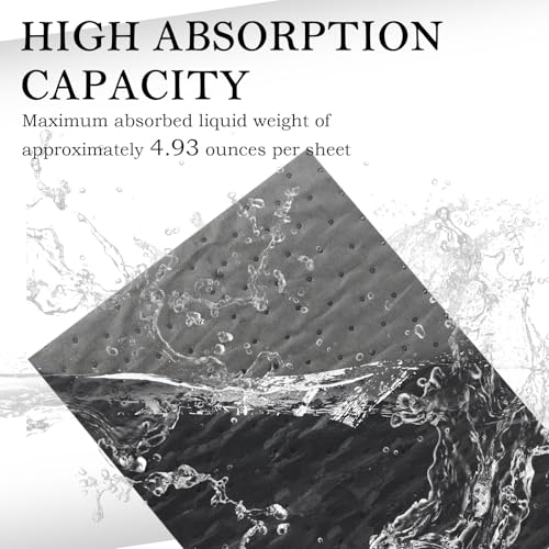 Image of 10PCS Oil Absorbent Pads 13 * 10.1 inch,Powerful Polypropylene Oil Spill Mat Absorbs Soaks Coolant /Oil /Grease /Water-Based Fluids,Universal Reusable Oil Drain Splash Pad Car Accessories