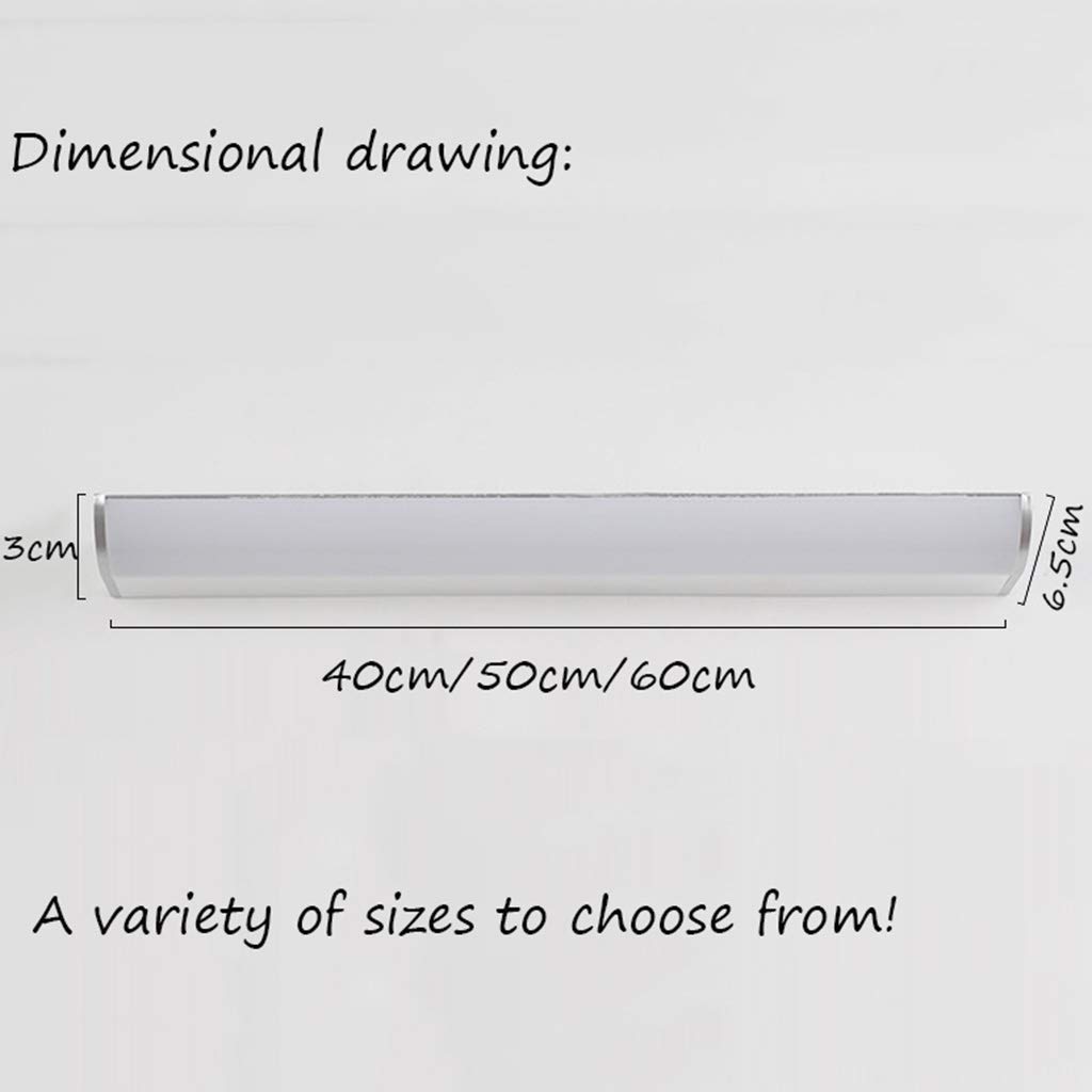 LED-Spiegelleuchten für Badezimmer, wasserdicht, Nebel, modern, minimalistisch, verspiegelt, Farbe: warmweißes Licht, 40 cm, 7 W, Farbe: warmweißes Licht, 50 cm, 12 W
