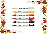 Sharpe Oil-Based Paint Markers, Fine Point, Pack of 6 - Autumn Colors