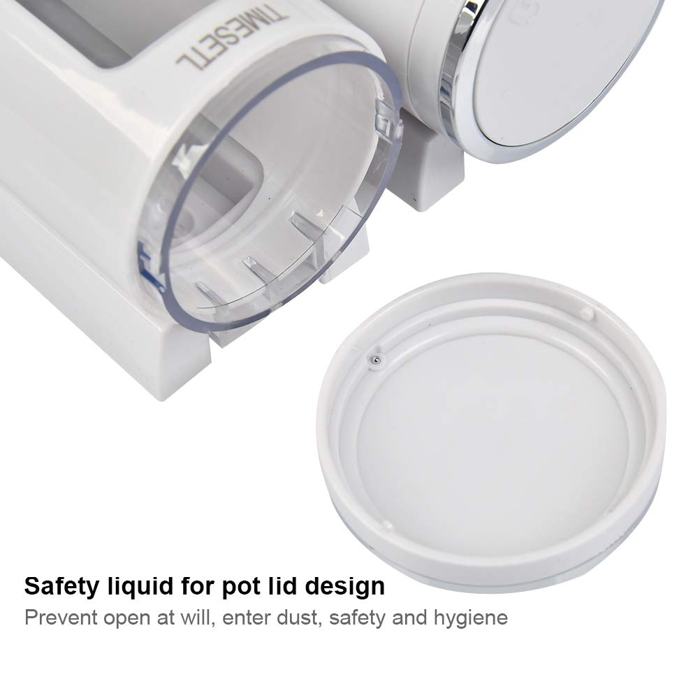 TIMESETL Dispenser Sapone Muro 400ML x 2 a Parete Liquido per Doccia Manuale Doppio e Shampoo, Contenitore Gel Doccia Hotel Bagno Toilette
