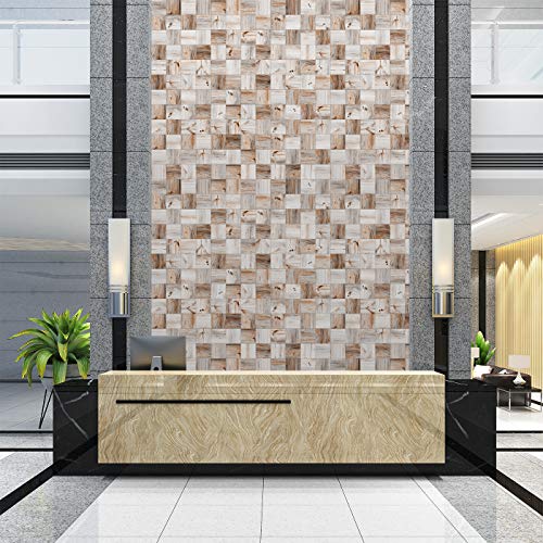 Image of DWELLSINDIA Wood Cubes Self Adhesive Wallpaper Waterproof, Scratch Resistant, Laminated 41x244 CM