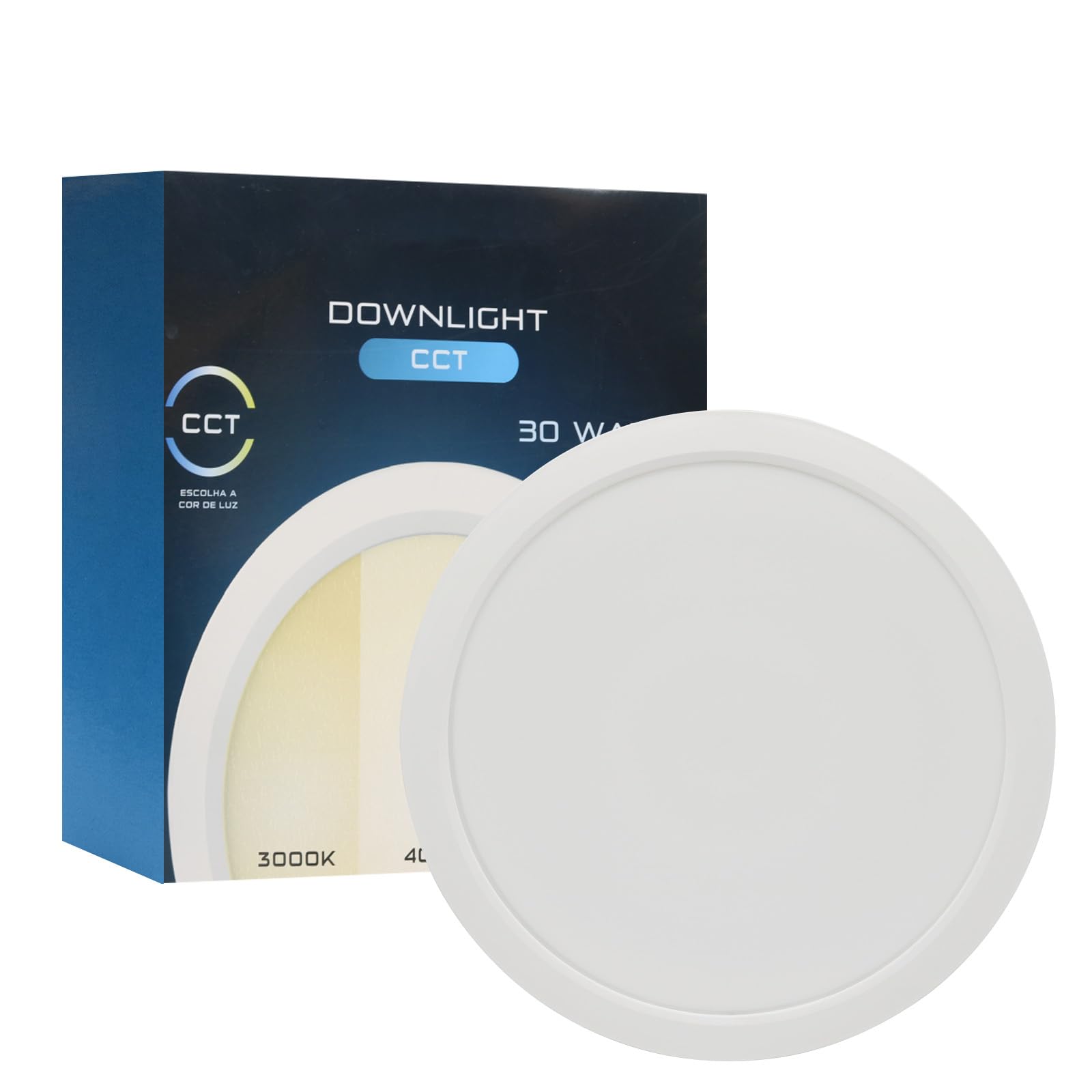 Maxled, Light is Led! 30W Round Recessed Ceiling Flat Panel Down Light Ultra Slim Lamp 3200ml Warm White 3000K Neutral 4000K Cool 6500K Spotlights for Kitchen Dining Living Room Office No Dimmable — image 1