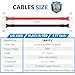 LEESKY 1/0AWG Battery Cables 1/0 Gauge 4 Feet Pure Copper Battery Inverter Cables 3/8 Inch Terminals for Golf Cart, Battery, Power Inverter, Solar, RV, Marine