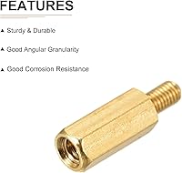 Vista 3 de M3x10x6mm (DxHLxML) - Separador hexagonal de latón - Paquete de 20 - Bueno para máquinas electrónicas - Tuercas de tornillo espaciadoras macho a