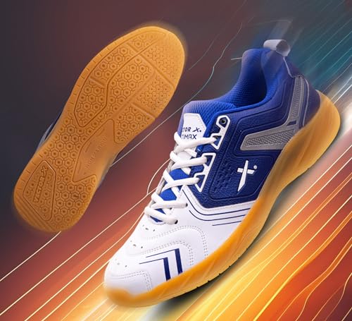 Vector X Men's Ultimax Badminton/Tennis Shoes White White-Blue - Image 7