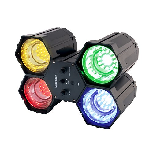 PARTY TIME LA9608 Jeu de Lumière 4 Spots 84 LED, Plastique, Noir Cover