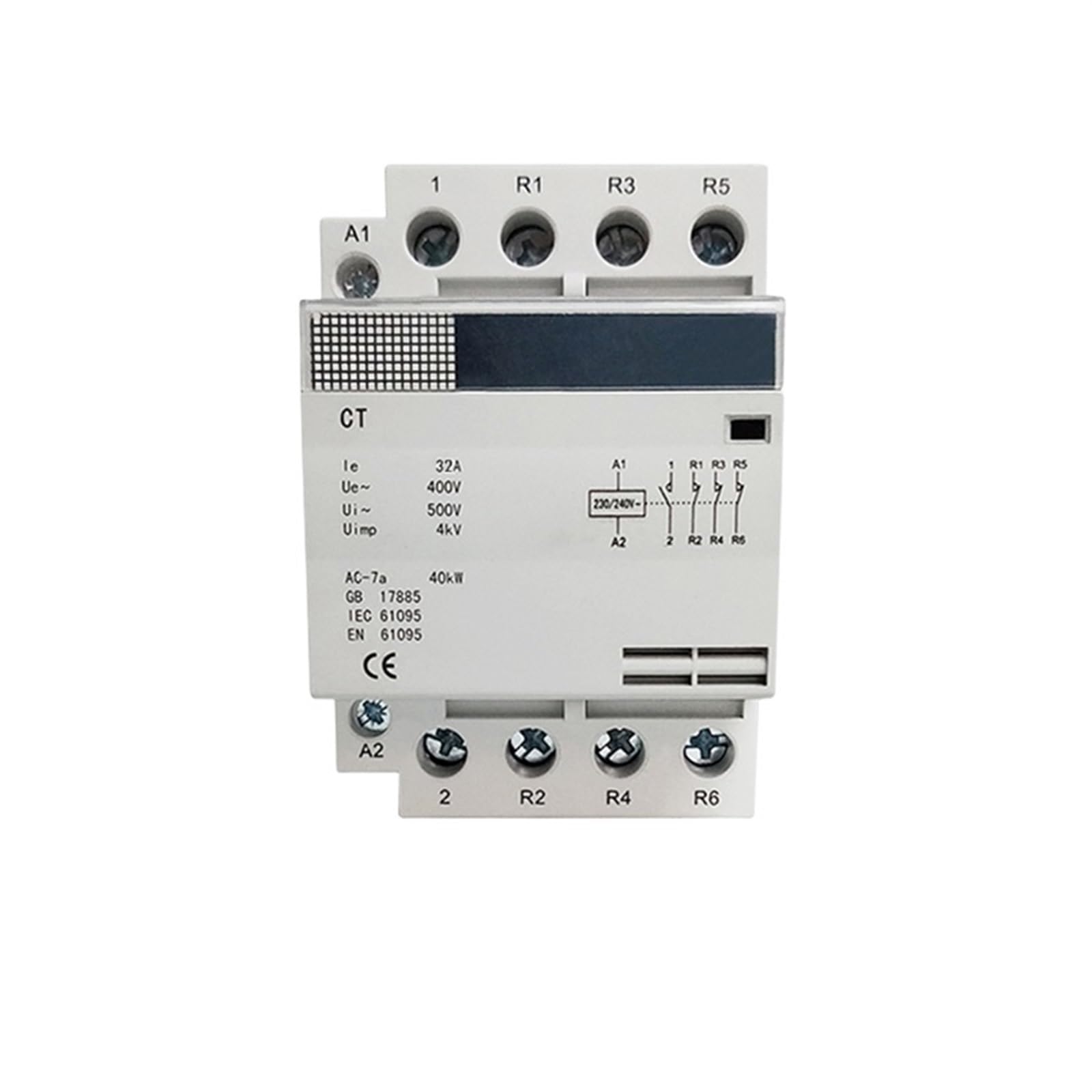 HUUOQIWY 4P 25A 220V/230V 50/60HZ Din Rail Household AC Contactor 1Pcs(25A 4NO)