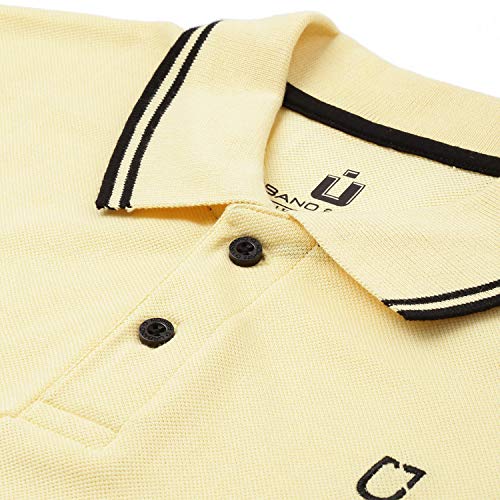 Image of Urbano Fashion Men's Solid Slim Fit Half Sleeve Cotton Polo T-Shirt