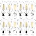 TORCHSTAR 12-Pack Vintage LED Edison Light Bulbs, 75W Equivalent 7W 800 Lumen, Dimmable ST64 / ST19 Filament 2700K Soft White, E26 Medium Base Light Bulbs, UL Listed, Enclosed Fixture Rated