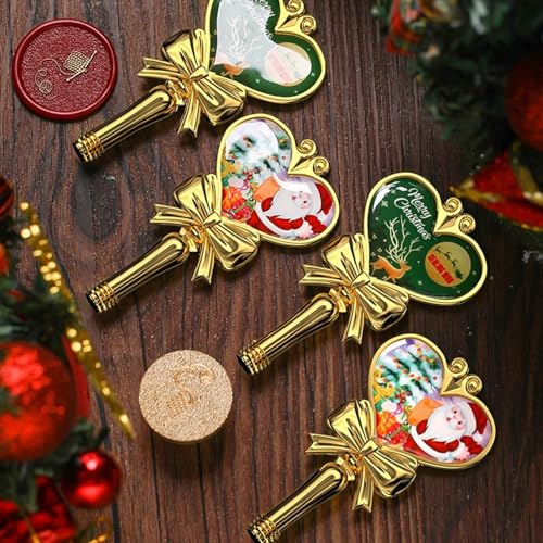 Mango de metal reemplazable para sellos de lacre navideños duraderos 7