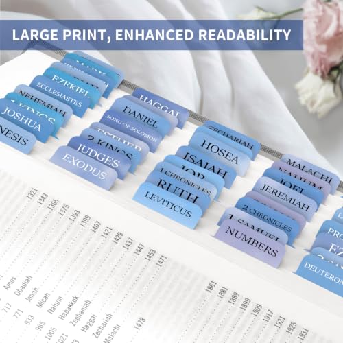Image of Taja Bible Tabs, 75 Large Print Index Tabs for Women & Men