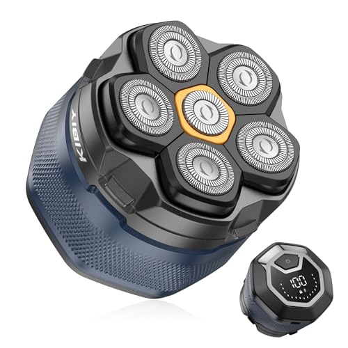 Head Shavers for Men, Kibiy Improved 7D Magnetic Bald Head Shaver, IPX7 Waterproof Cordless Head Shavers for Bald Men LED Display Mens Electric Shavers Wet Dry Rotary Shaver