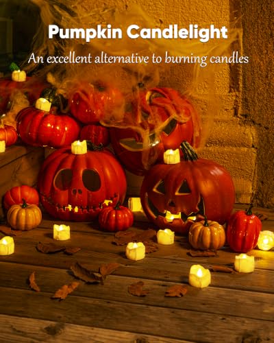 Image of Homemory 24-Pack Battery Tea Lights with Timer Built in, Auto-On 6H Daily | Flickering Flameless LED Tealight Votive Candles for Lanterns, Centerpieces, Mantels and Traditional Decor, No Remote