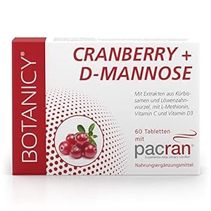 BOTANICY Cranberry + D-Mannose – Unterstützt Blase & Harnwege – PACRAN® Cranberry-Pulver, Vitamin C und D3, Kürbissamen…