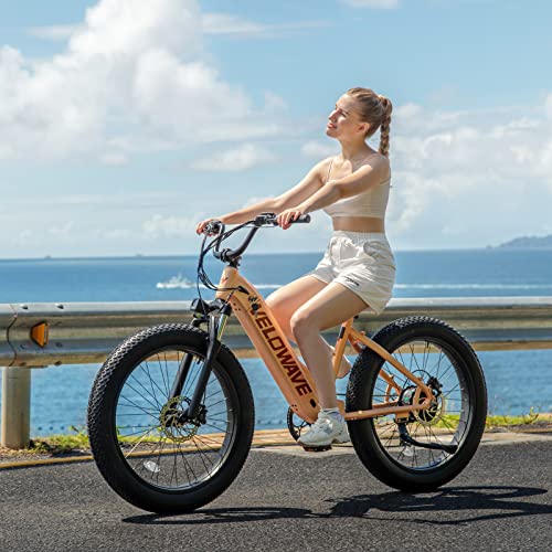 Velowave Electric Bike For Adults, 750W Bafang Motor 48V 15Ah Removable Lg Battery Ebike, 28 Mph 26" X 4.0 Fat Tire Electric Bicycle With Shimano 7-Speed #TOP6