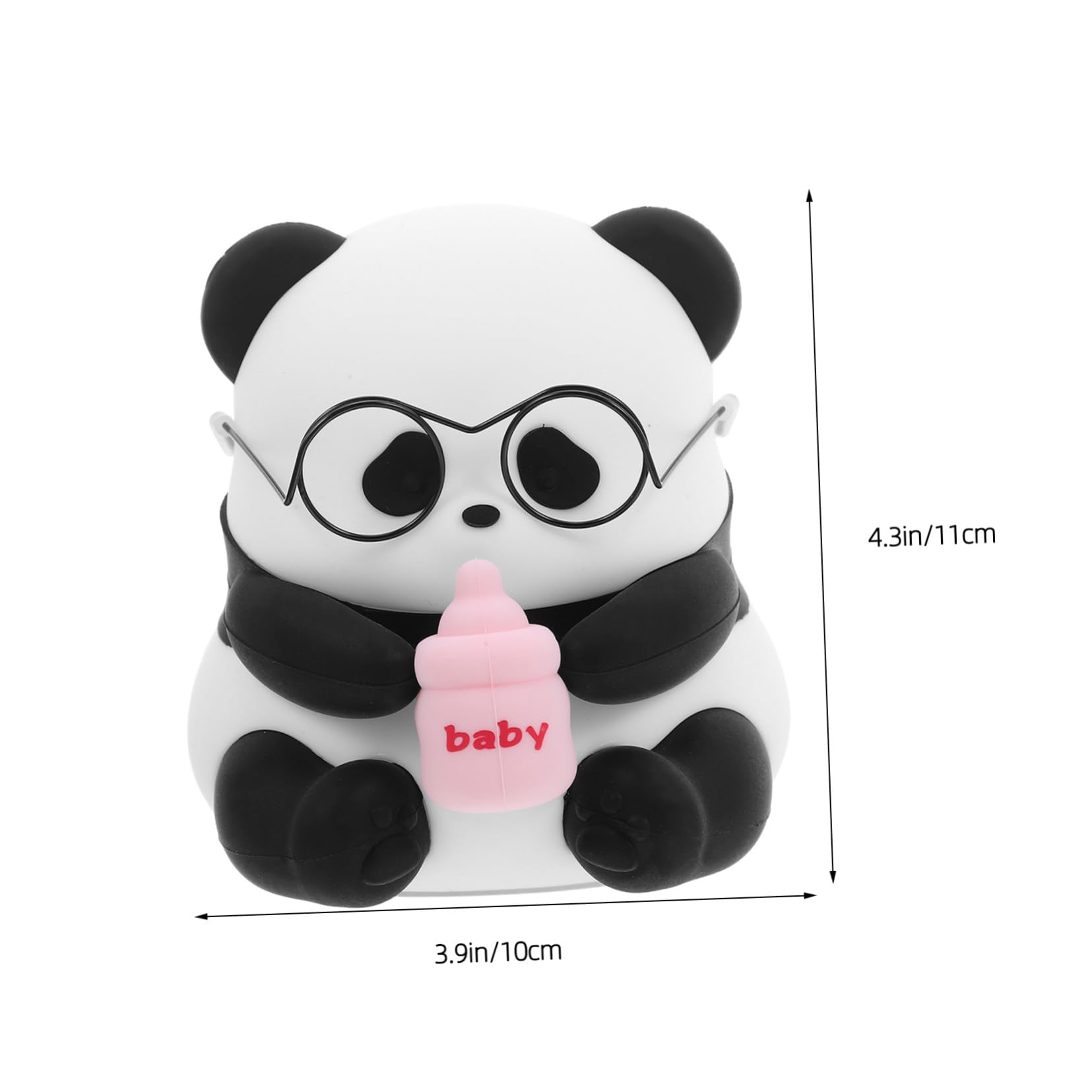 Veemoon Infantil de Silicona con Forma de Panda Sentada Luz Lámpara Portátil Segura para Habitación de Bebés y Dormitorio Lámpara de Noche para Mesita Diseño Divertido y
