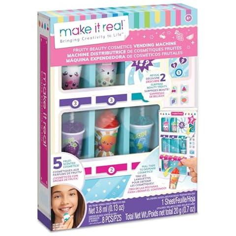 Make It Real: Fruity Beauty Cosmetics Vending Machine - Dispense 5 Fruit Scented Lip Glosses, Surprise Nail Polish & Nail Stickers, Girls Kids Ages 8+ Cover