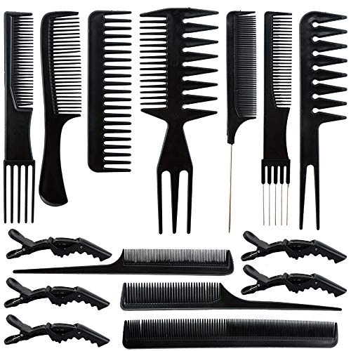 Wpxmer 10 PCS Hair Stylists Professional Styling Comb，5 Pcs Styling Hair Clips for All Hair Types &