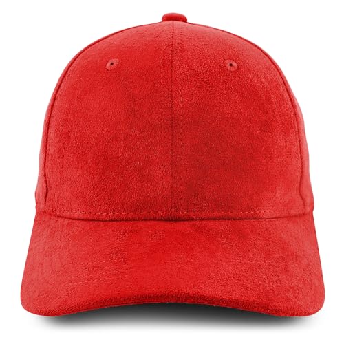 Image of Trendy Apparel Shop Plain Faux Suede Leather Adjustable Structured Baseball Cap