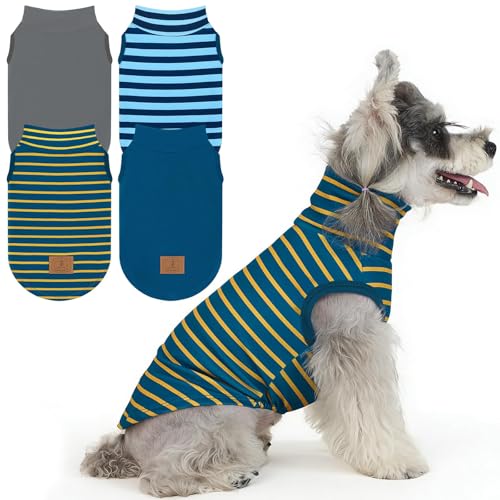 XPUDAC 4 Pack Dog Sweaters Turtleneck Dog Clothes for Small Medium Large Dogs Boy Girl Warm Puppy Vest Shirt Winter Pullover Pet Sweatshirt Outfits, S