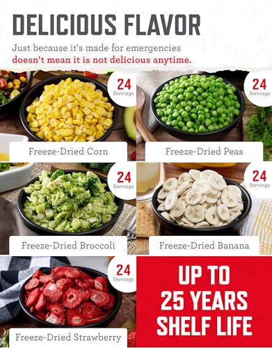 ReadyWise Emergency Food Supply, Freeze-Dried Survival-Food Disaster Kit, Camping Food, Prepper Supplies, Emergency Supplies, Freeze-Dried Fruit-and-Vegetable Kit, 20-Year Shelf Life, 120 Servings - Image 6