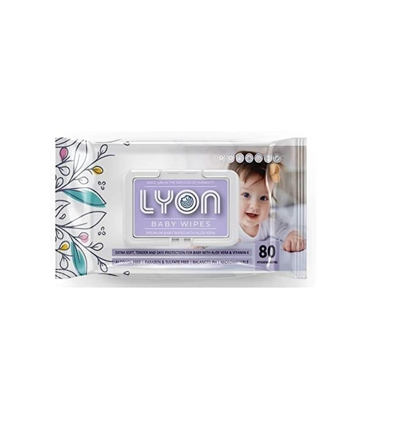 Lyon baby wet wipes with lid enriched with aloe vera and vit e (pack of 1)-image-7